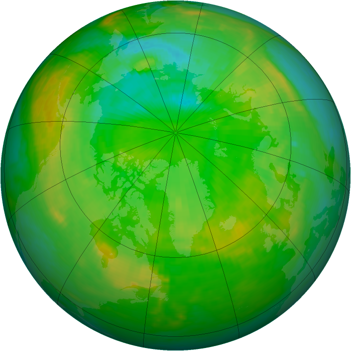 Arctic ozone map for 13 July 1984